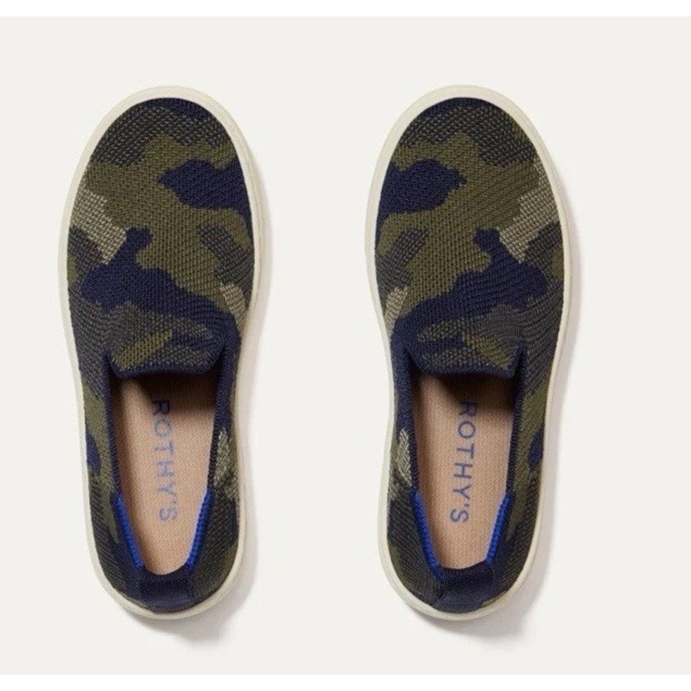 Rothy's The Kids Sneaker Spruce Green Camo Girl's Size 13